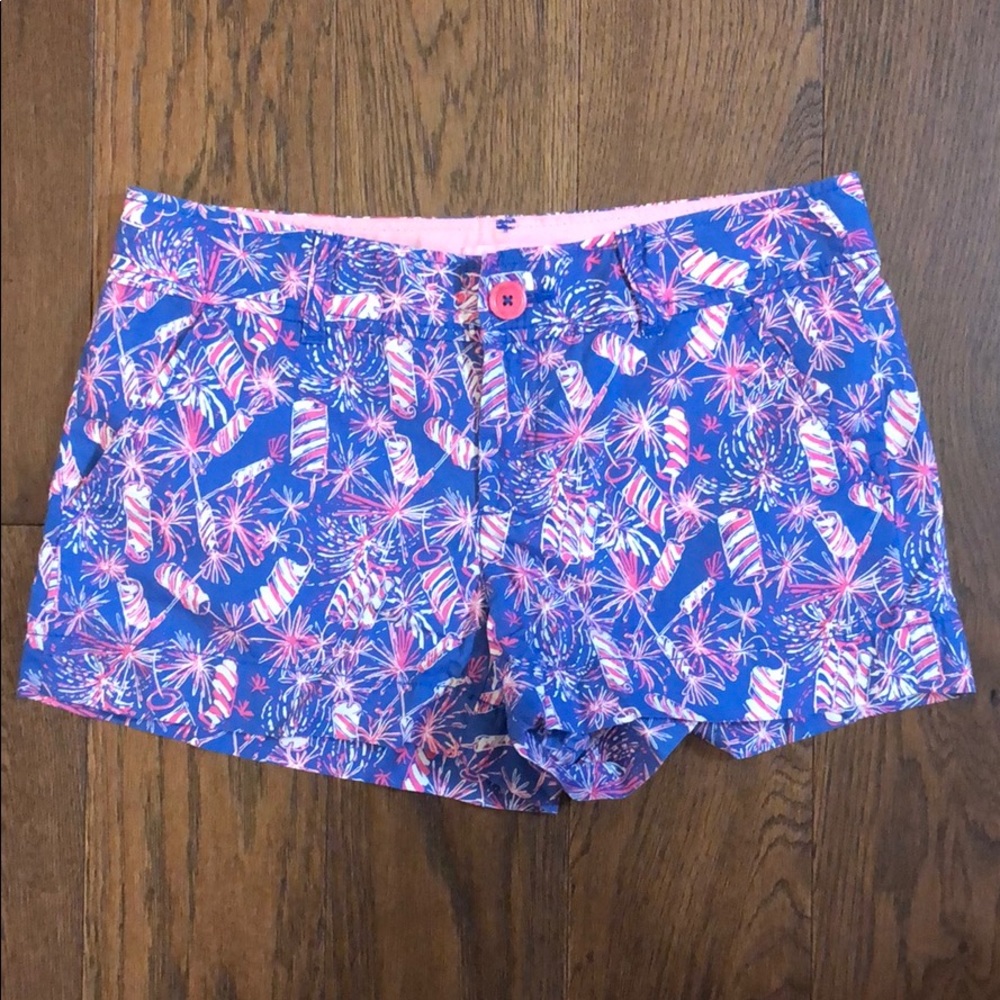 Lilly Pulitzer Blue and Pink Patterned Women Shorts